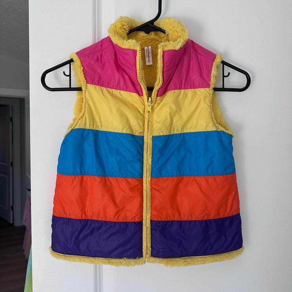 Hanna Andersson Reversible Girls Colorful Stripe Vest - Size 6/7 (120)